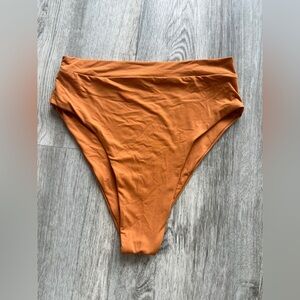 High-Waisted Orange Toast Swim Bikini Bottom